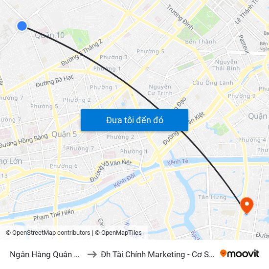 Ngân Hàng Quân Đội to Đh Tài Chính Marketing - Cơ Sở 3 map