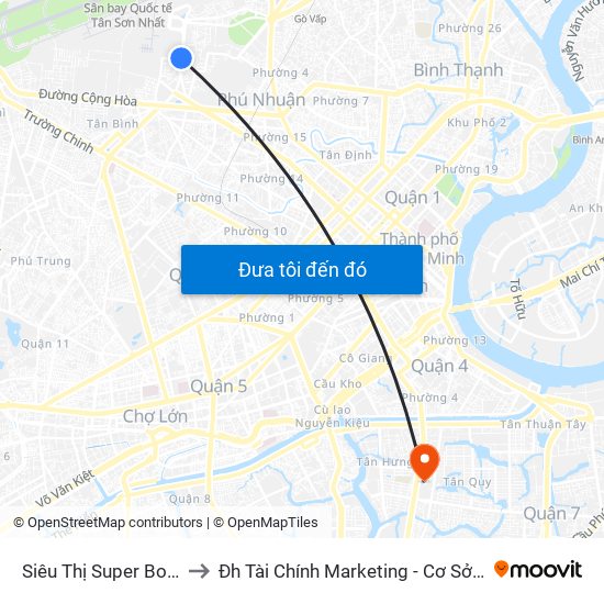 Siêu Thị Super Bow to Đh Tài Chính Marketing - Cơ Sở 3 map