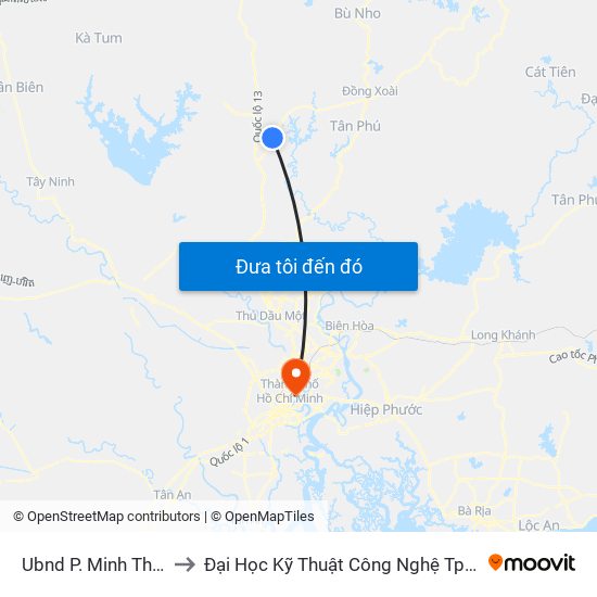 Ubnd P. Minh Thành to Đại Học Kỹ Thuật Công Nghệ Tp.Hcm map
