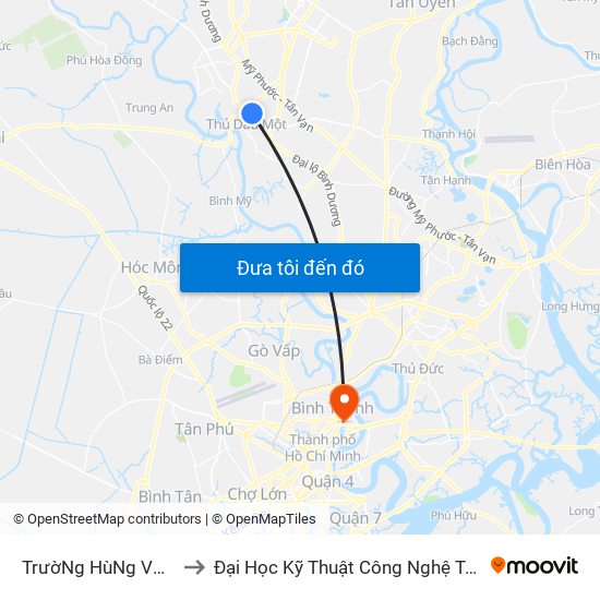 TrườNg HùNg Vương to Đại Học Kỹ Thuật Công Nghệ Tp.Hcm map