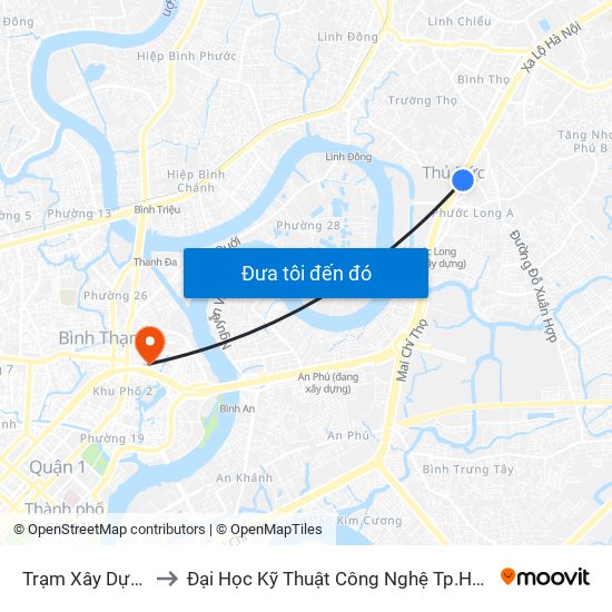 Trạm Xây Dựng to Đại Học Kỹ Thuật Công Nghệ Tp.Hcm map