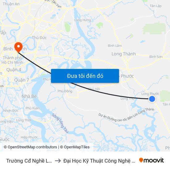 Trường Cđ Nghề Lilama to Đại Học Kỹ Thuật Công Nghệ Tp.Hcm map