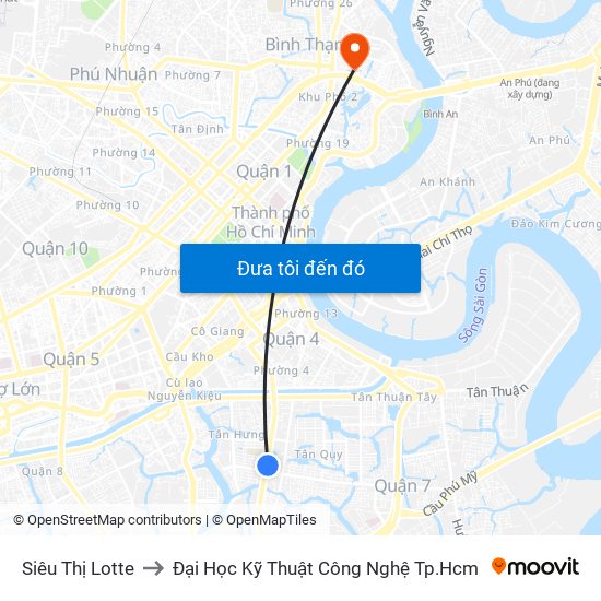 Siêu Thị Lotte to Đại Học Kỹ Thuật Công Nghệ Tp.Hcm map