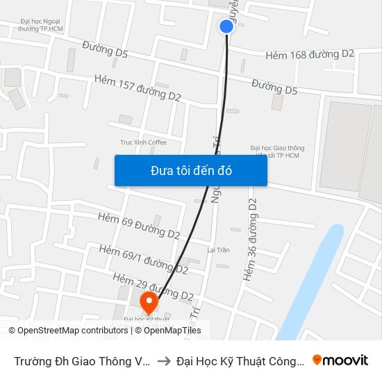 Trường Đh Giao Thông Vận Tải Tp. Hcm to Đại Học Kỹ Thuật Công Nghệ Tp.Hcm map