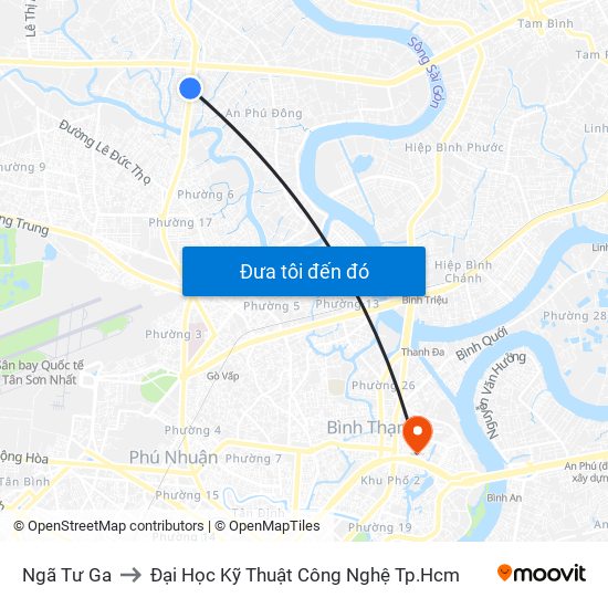 Ngã Tư Ga to Đại Học Kỹ Thuật Công Nghệ Tp.Hcm map