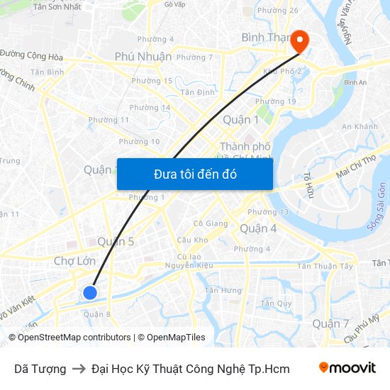 Dã Tượng to Đại Học Kỹ Thuật Công Nghệ Tp.Hcm map