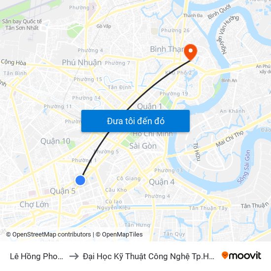 Lê Hồng Phong to Đại Học Kỹ Thuật Công Nghệ Tp.Hcm map