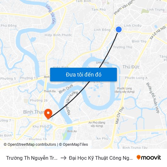 Trường Th Nguyễn Trung Trực to Đại Học Kỹ Thuật Công Nghệ Tp.Hcm map