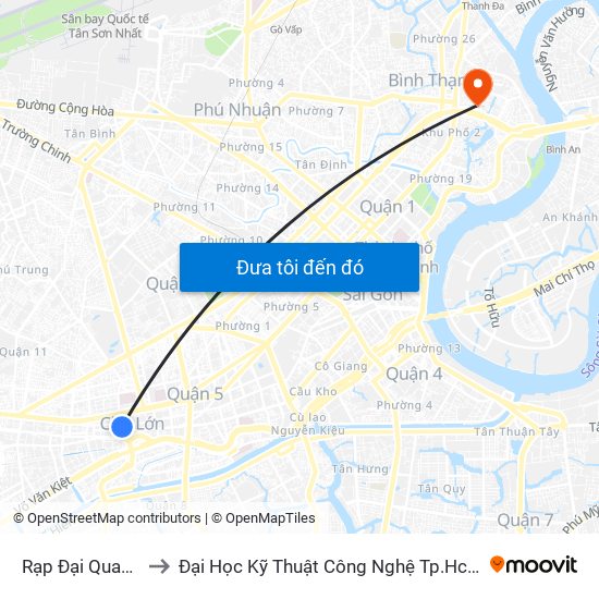 Rạp Đại Quang to Đại Học Kỹ Thuật Công Nghệ Tp.Hcm map