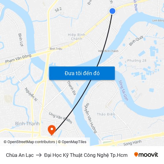 Chùa An Lạc to Đại Học Kỹ Thuật Công Nghệ Tp.Hcm map