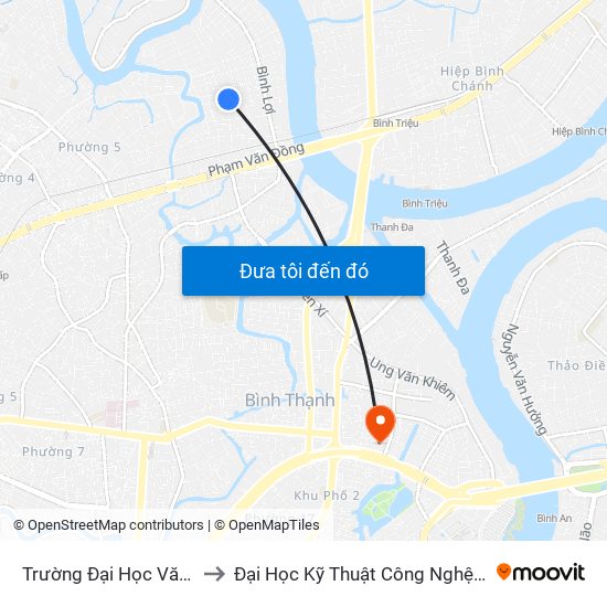 Trường Đại Học Văn Lang to Đại Học Kỹ Thuật Công Nghệ Tp.Hcm map