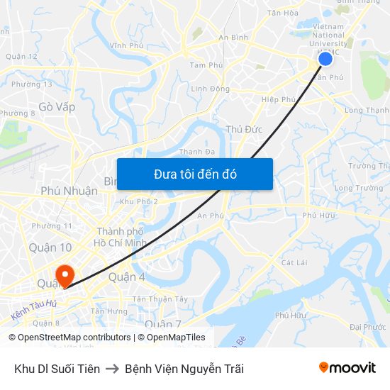 Khu Dl Suối Tiên to Bệnh Viện Nguyễn Trãi map