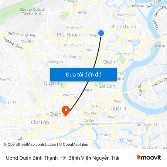 Ubnd Quận Bình Thạnh to Bệnh Viện Nguyễn Trãi map