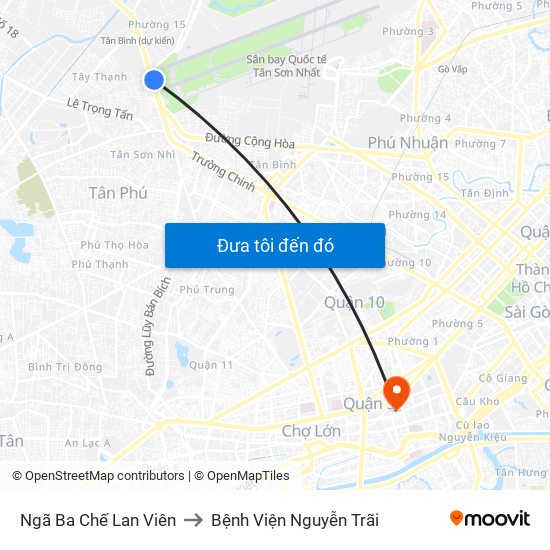 Ngã Ba Chế Lan Viên to Bệnh Viện Nguyễn Trãi map