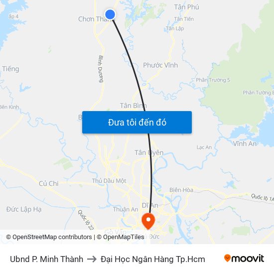 Ubnd P. Minh Thành to Đại Học Ngân Hàng Tp.Hcm map