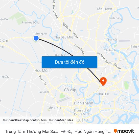 Trung Tâm Thương Mại Satra Mall to Đại Học Ngân Hàng Tp.Hcm map