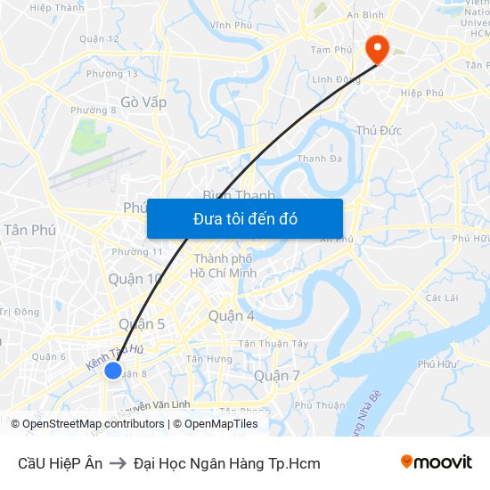 CầU HiệP Ân to Đại Học Ngân Hàng Tp.Hcm map