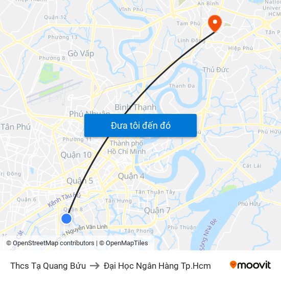 Thcs Tạ Quang Bửu to Đại Học Ngân Hàng Tp.Hcm map