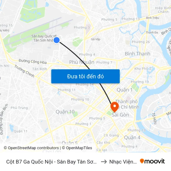 Cột B7 Ga Quốc Nội - Sân Bay Tân Sơn Nhất (Xe Thành Công) to Nhạc Viện Tp.Hcm map