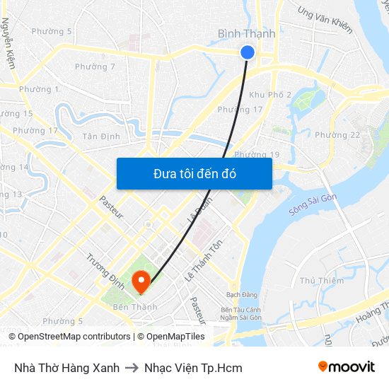 Nhà Thờ Hàng Xanh to Nhạc Viện Tp.Hcm map