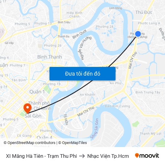 XI Măng Hà Tiên - Trạm Thu Phí to Nhạc Viện Tp.Hcm map