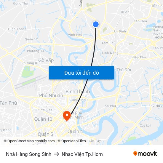 Nhà Hàng Song Sinh to Nhạc Viện Tp.Hcm map