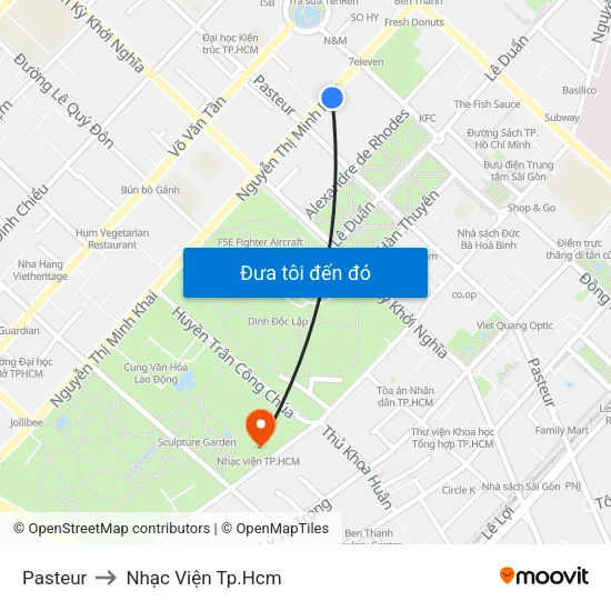 Pasteur to Nhạc Viện Tp.Hcm map