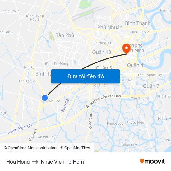 Hoa Hồng to Nhạc Viện Tp.Hcm map