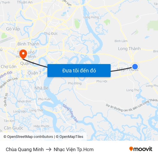 Chùa Quang Minh to Nhạc Viện Tp.Hcm map