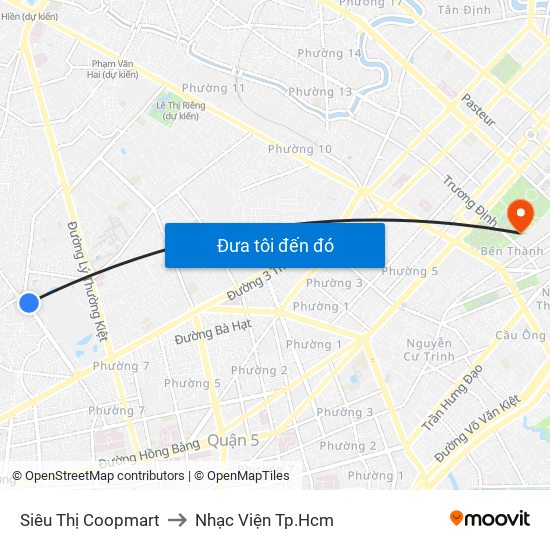 Siêu Thị Coopmart to Nhạc Viện Tp.Hcm map