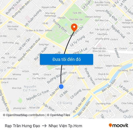 Rạp Trần Hưng Đạo to Nhạc Viện Tp.Hcm map