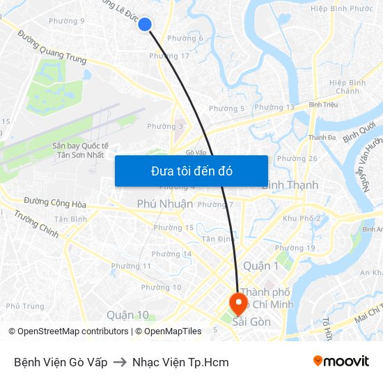 Bệnh Viện Gò Vấp to Nhạc Viện Tp.Hcm map