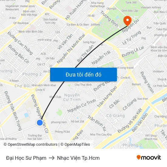Đại Học Sư Phạm to Nhạc Viện Tp.Hcm map
