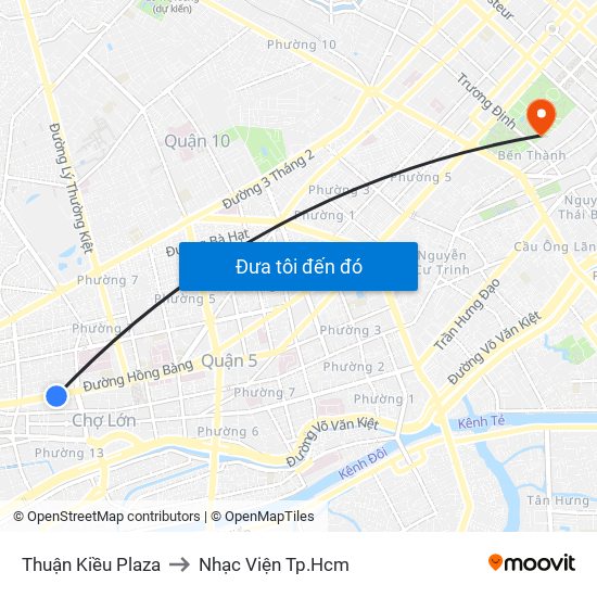 Thuận Kiều Plaza to Nhạc Viện Tp.Hcm map