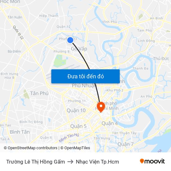 Trường Lê Thị Hồng Gấm to Nhạc Viện Tp.Hcm map