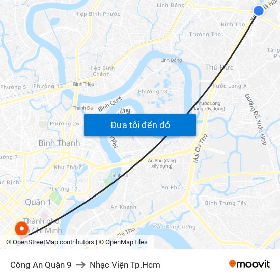 Công An Quận 9 to Nhạc Viện Tp.Hcm map