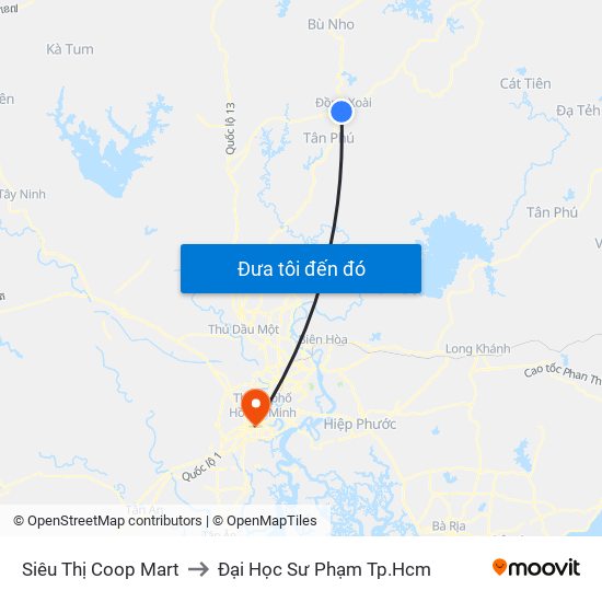 Siêu Thị Coop Mart to Đại Học Sư Phạm Tp.Hcm map