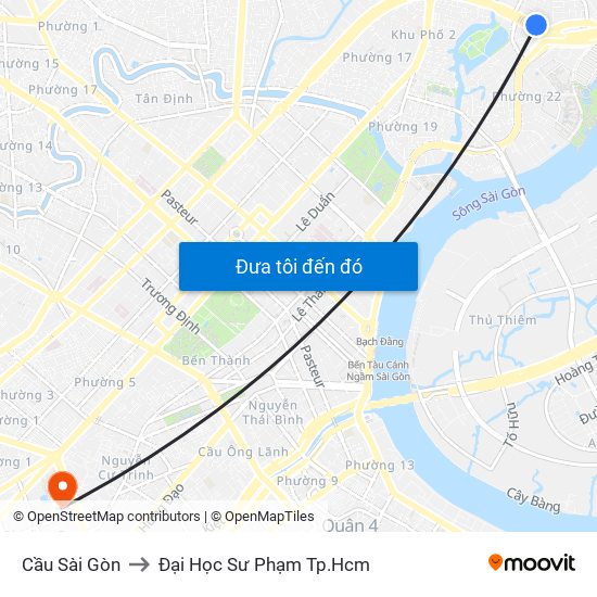 Cầu Sài Gòn to Đại Học Sư Phạm Tp.Hcm map