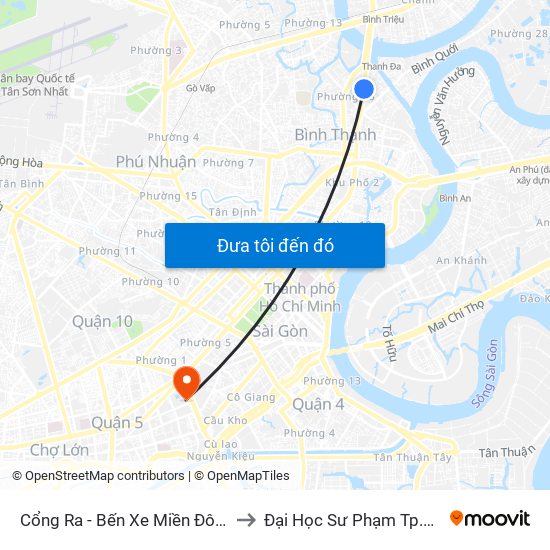 Cổng Ra - Bến Xe Miền Đông 1 to Đại Học Sư Phạm Tp.Hcm map