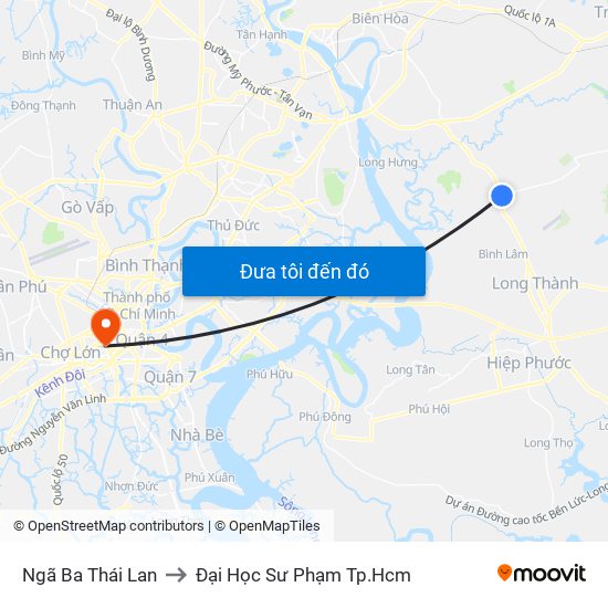 Ngã Ba Thái Lan to Đại Học Sư Phạm Tp.Hcm map