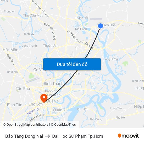 Bảo Tàng Đồng Nai to Đại Học Sư Phạm Tp.Hcm map