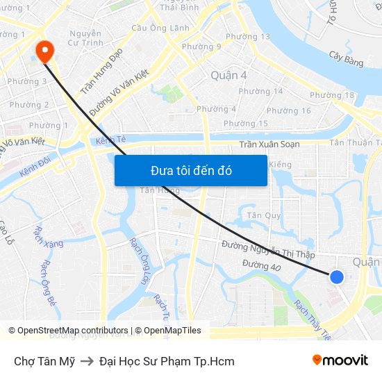 Chợ Tân Mỹ to Đại Học Sư Phạm Tp.Hcm map