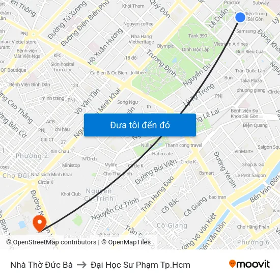 Nhà Thờ Đức Bà to Đại Học Sư Phạm Tp.Hcm map