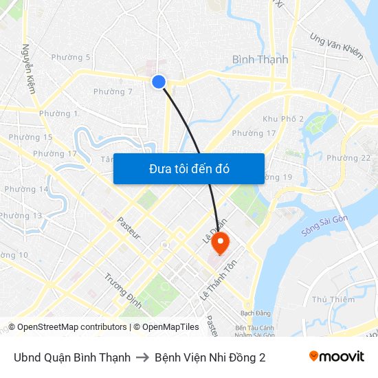 Ubnd Quận Bình Thạnh to Bệnh Viện Nhi Đồng 2 map