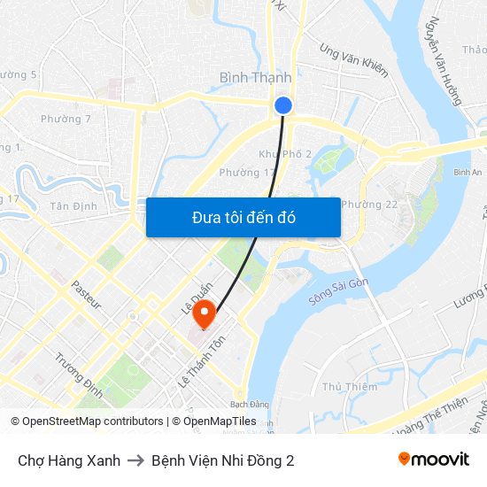 Chợ Hàng Xanh to Bệnh Viện Nhi Đồng 2 map