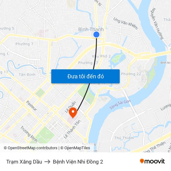 Trạm Xăng Dầu to Bệnh Viện Nhi Đồng 2 map