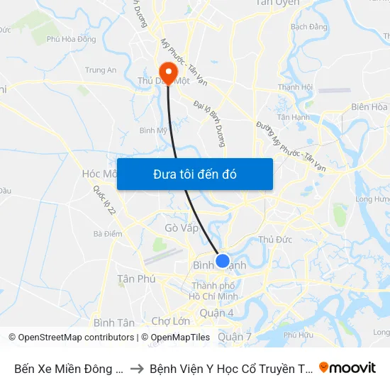 Bến Xe Miền Đông (Xe Khách) to Bệnh Viện Y Học Cổ Truyền Tỉnh Bình Dương map