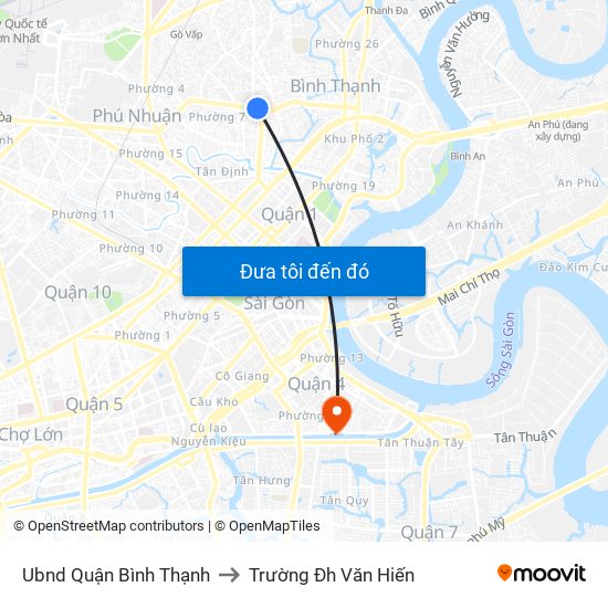 Ubnd Quận Bình Thạnh to Trường Đh Văn Hiến map