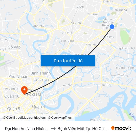 Đại Học An Ninh Nhân Dân to Bệnh Viện Mắt Tp. Hồ Chí Minh map