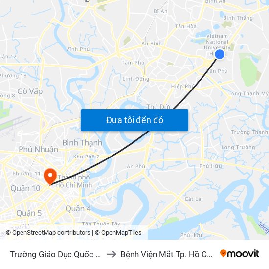 Trường Giáo Dục Quốc Phòng to Bệnh Viện Mắt Tp. Hồ Chí Minh map